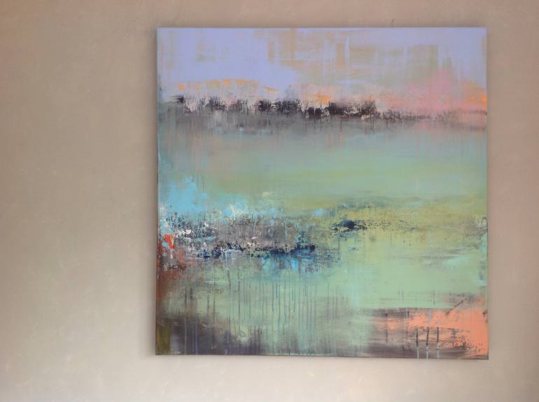 Original Abstract Landscape Painting by Hennie Van De Lande