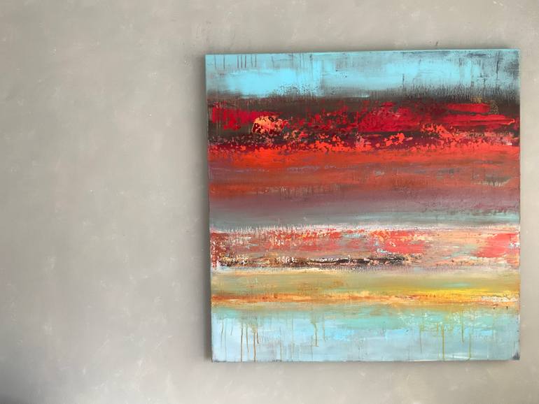 Original Abstract Expressionism Abstract Painting by Hennie Van De Lande
