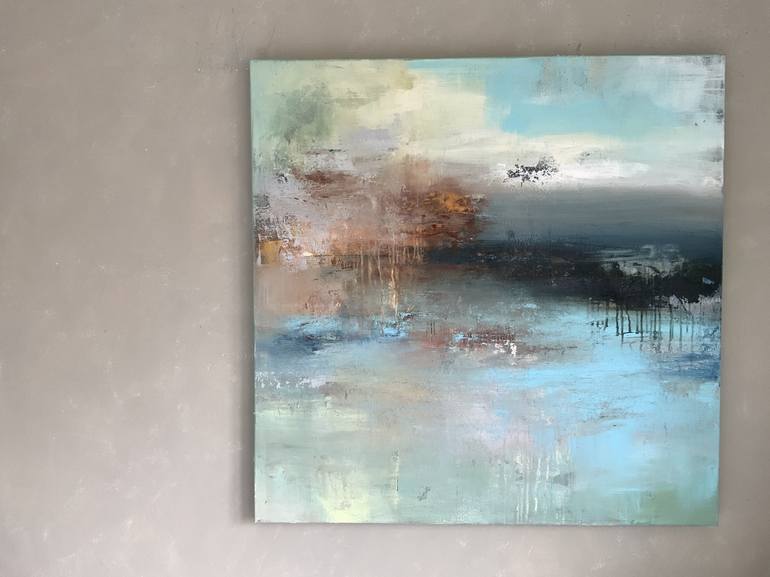 Original Abstract Landscape Painting by Hennie van de Lande