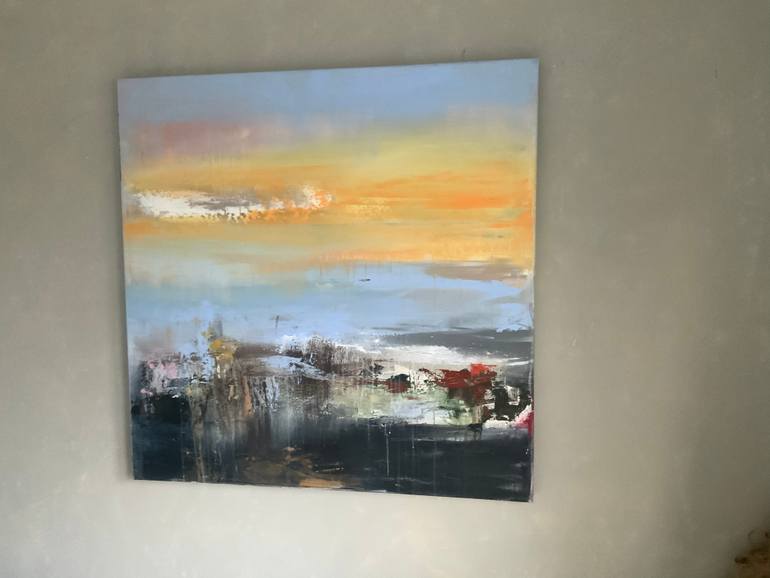 Original Abstract Landscape Painting by Hennie Van De Lande
