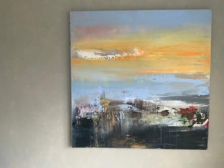 Original Abstract Landscape Painting by Hennie Van De Lande