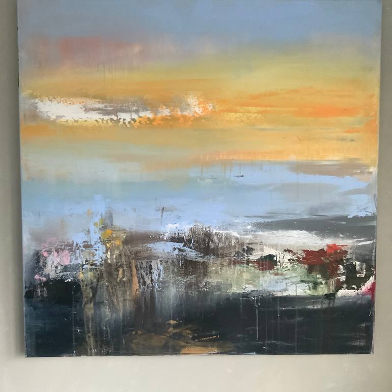 Original Abstract Landscape Painting by Hennie Van De Lande