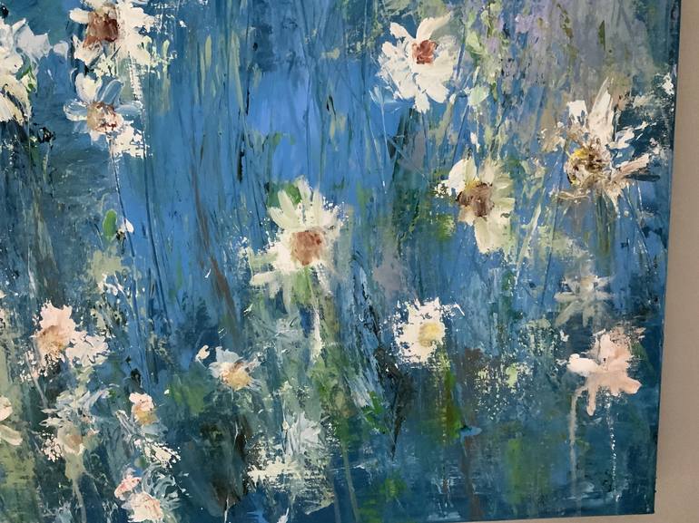 Original Abstract Floral Painting by Hennie van de Lande