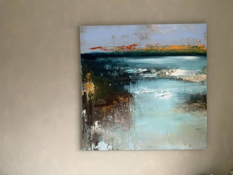 Original Abstract Landscape Painting by Hennie Van De Lande