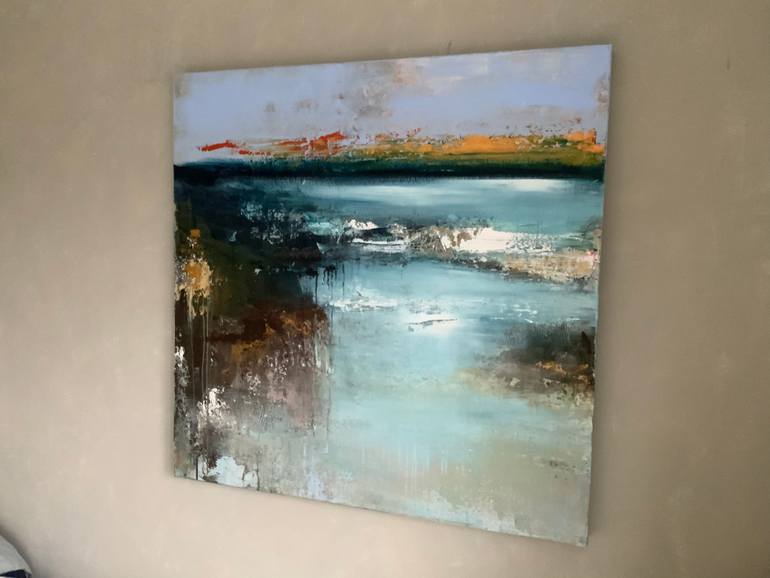 Original Abstract Landscape Painting by Hennie Van De Lande