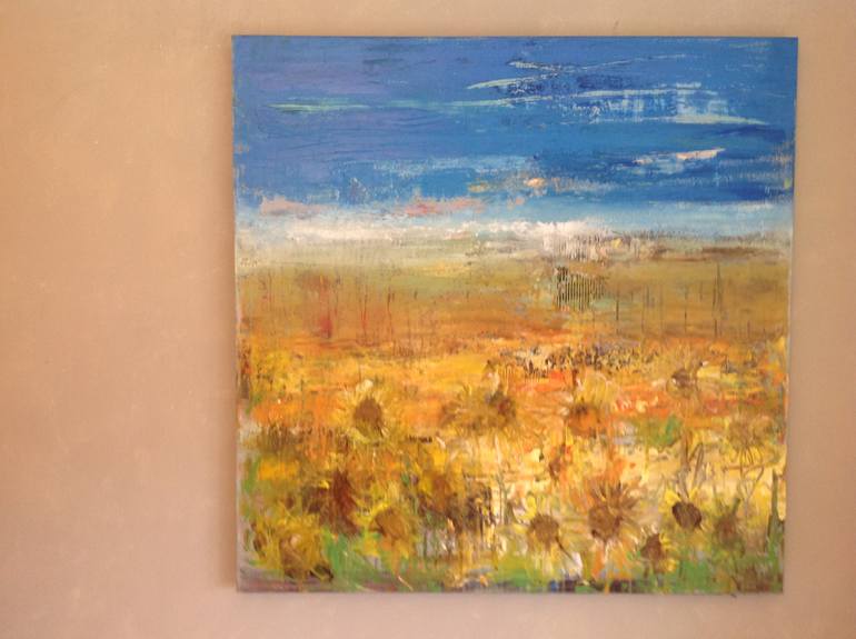 Original Abstract Landscape Painting by Hennie Van De Lande