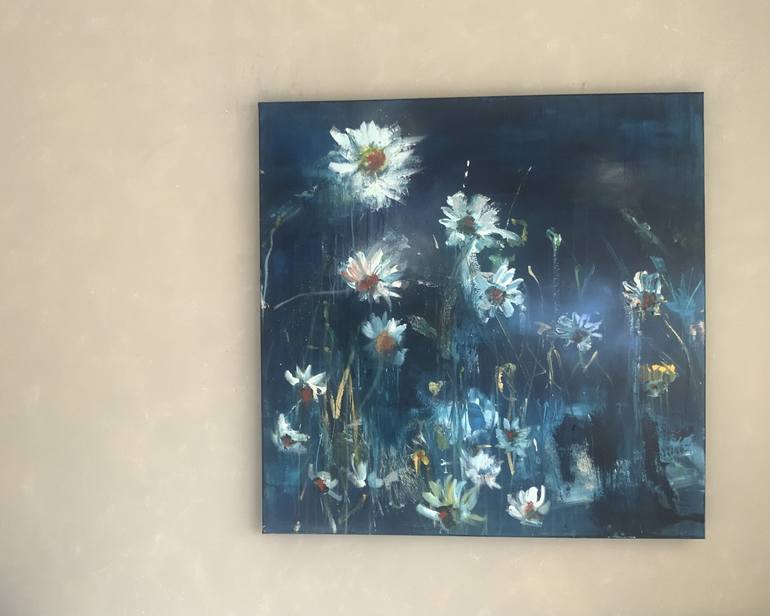 Original Abstract Floral Painting by Hennie van de Lande