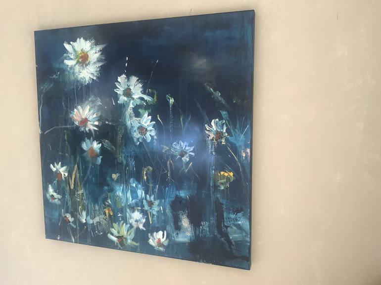 Original Abstract Floral Painting by Hennie van de Lande