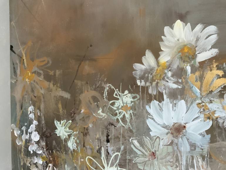 Original Abstract Floral Painting by Hennie van de Lande