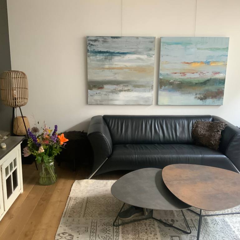 Original Abstract Landscape Painting by Hennie Van De Lande