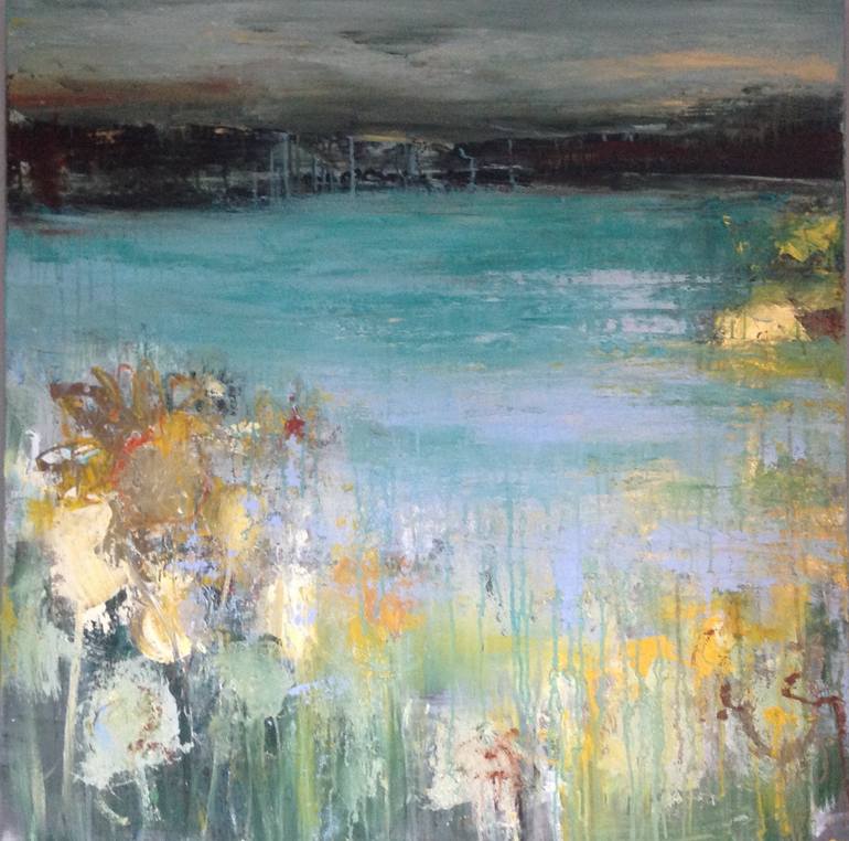 Original Abstract Landscape Painting by Hennie Van De Lande
