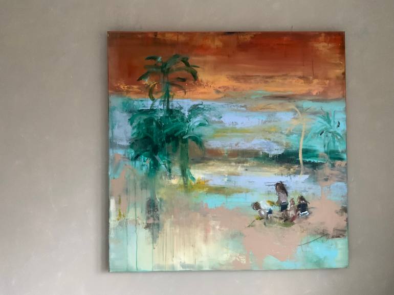 Original Abstract Expressionism Abstract Painting by Hennie Van De Lande