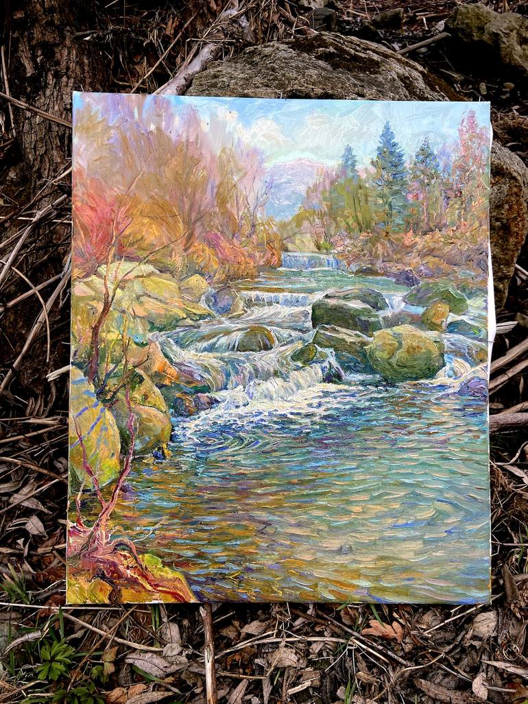 Original Impressionism Nature Painting by Aleksandr Dubrovskyy