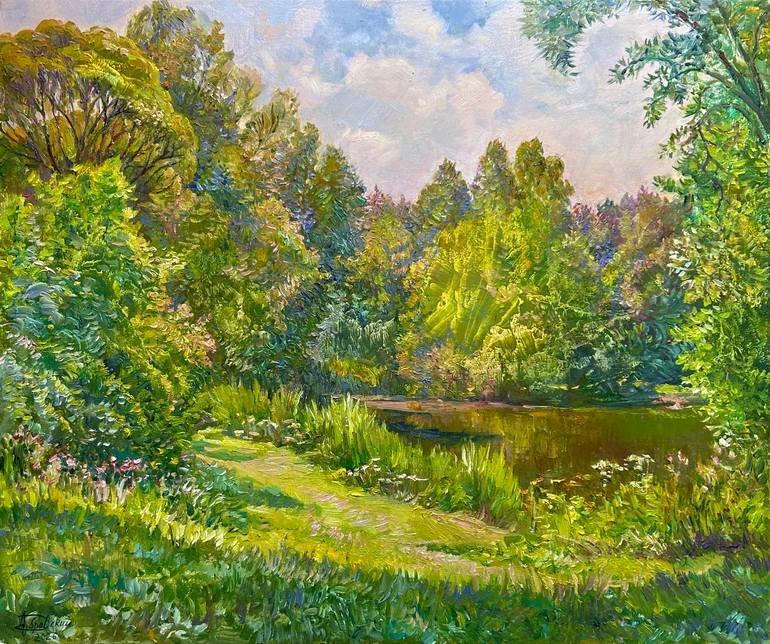 Original Landscape Painting by Aleksandr Dubrovskyy | Post-impressionism Art on Canvas | Where the Light Finds the Water