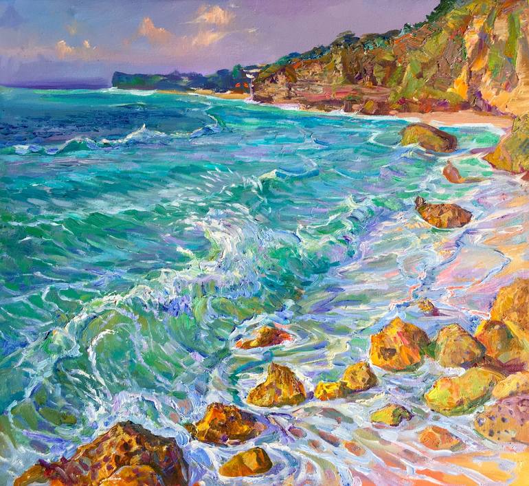 Sunny Beach Painting by Oleksandr Dubrovskyy | Saatchi Art