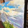 Сolorful skies – Fresh oil painting with a rainbow on the sea coast Painting by Aleksandr Dubrovskyy / Oleksandr Dubrovskyy/