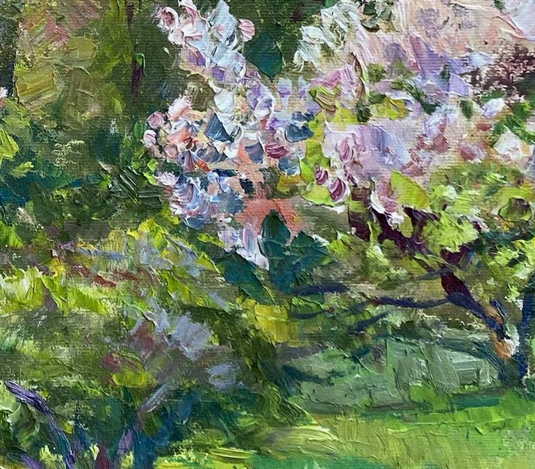 Original Expressionism Garden Painting by Aleksandr Dubrovskyy