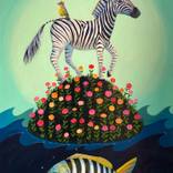 Zebra Zinnia Isle by Lisa Shimko