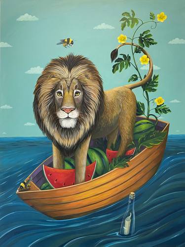 Original Boat Painting by Lisa Shimko