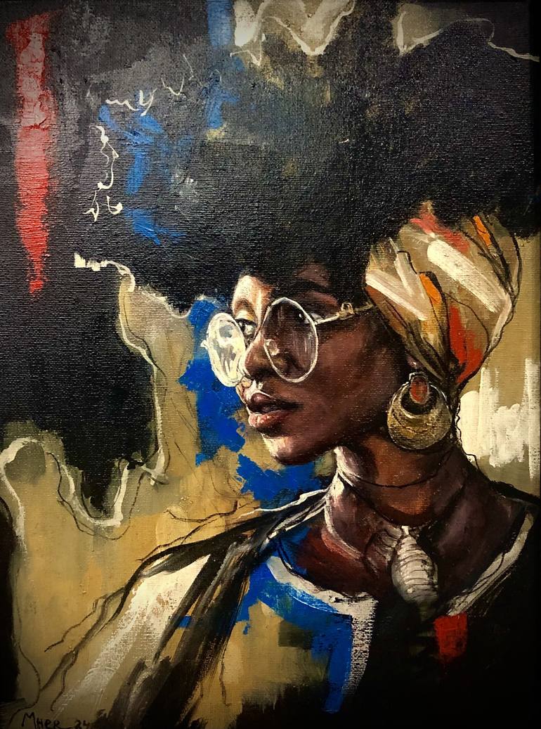 Original Abstract Expressionism Women Paintings by Mher Evoyan