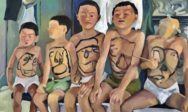 Original Expressionism Children Paintings by motoko kamada