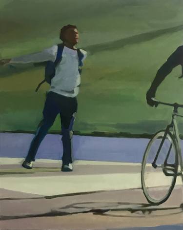 Saatchi Art Artist motoko kamada; Paintings, “Walking the bike” #art