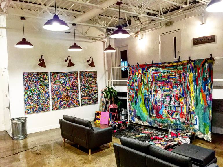 Original Abstract Expressionism Abstract Painting by Eddie Love