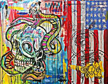 Print of Abstract Expressionism Political Paintings by Eddie Love