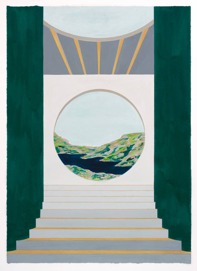 Original Abstract Architecture Painting by Jessica Rae Ecker