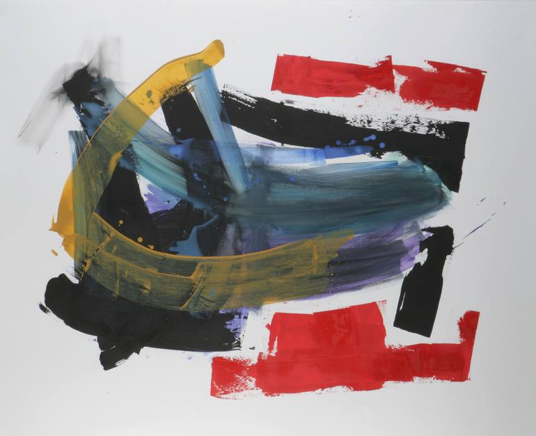 Original Abstract Expressionism Abstract Painting by Niki Prokou
