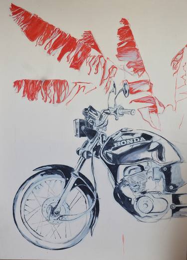 Print of Motorbike Paintings by Robin French