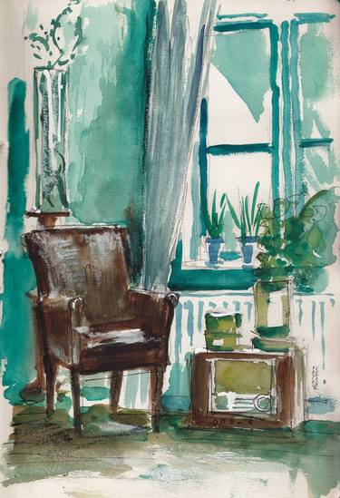 Print of Figurative Interiors Paintings by PASCAL FESSLER