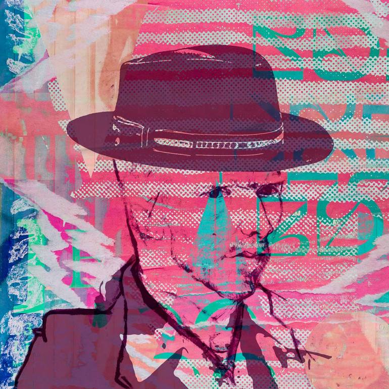 Original Pop Culture/Celebrity Mixed Media by Sven Pfrommer | Figurative Art on Aluminium | Vincent goes Pop VII - Limited Edition of 10