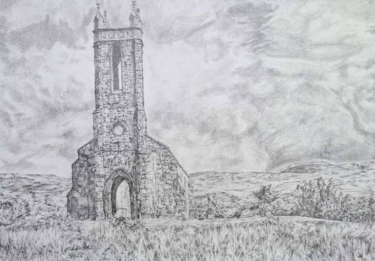 Original Architecture Drawing by Richard Freer | Realism Art on Paper | For love and grief