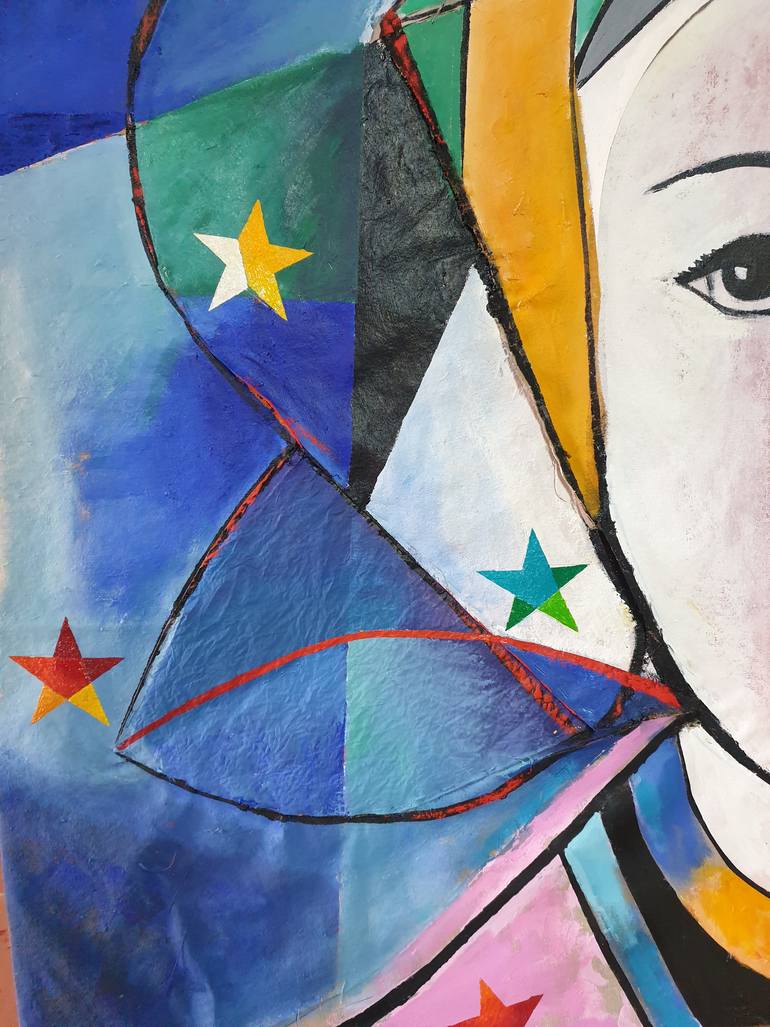 Original Cubism People Painting by Ximo Gascón