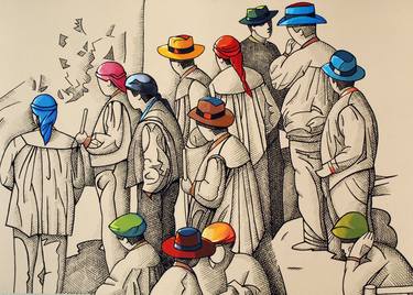 Print of People Paintings by Ximo Gascón
