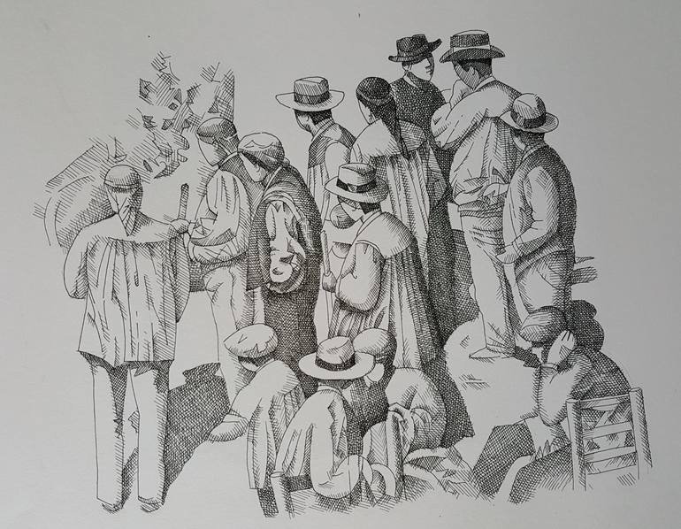 Original Figurative People Painting by Ximo Gascón