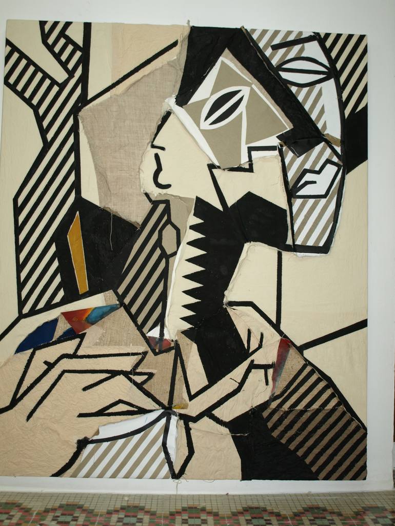 Original Cubism Portrait Collage by Ximo Gascón