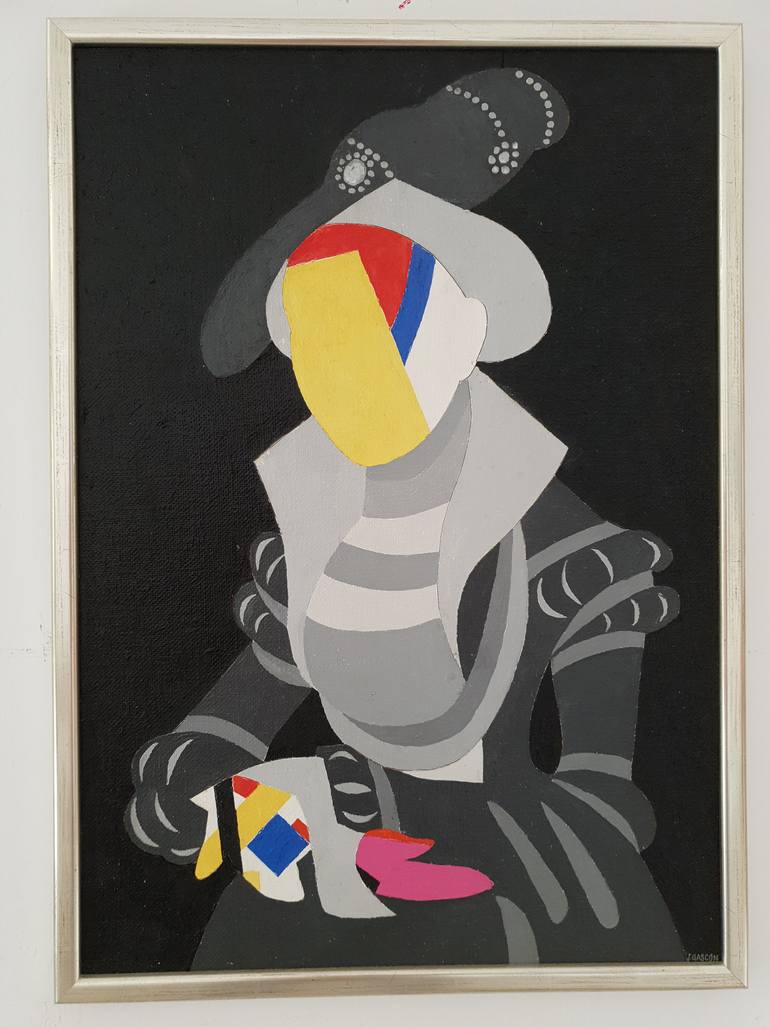 Original Cubism People Painting by Ximo Gascón