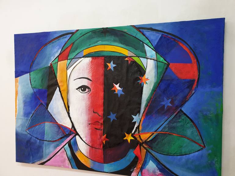 Original Cubism People Painting by Ximo Gascón
