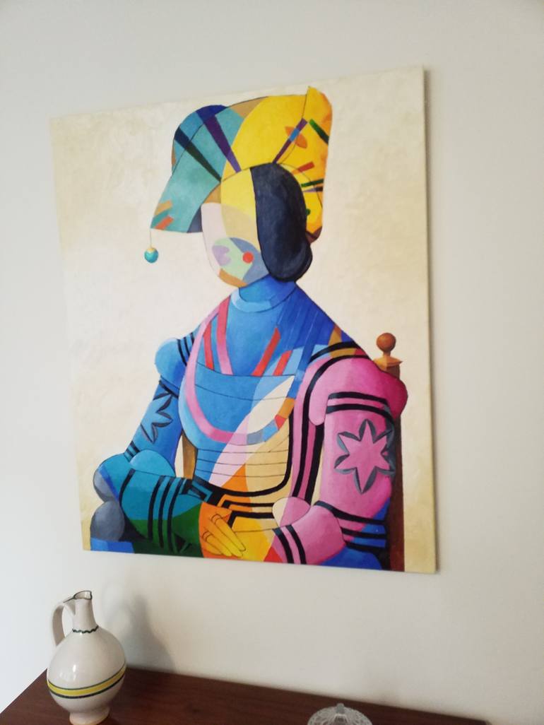 Original Cubism Portrait Painting by Ximo Gascón