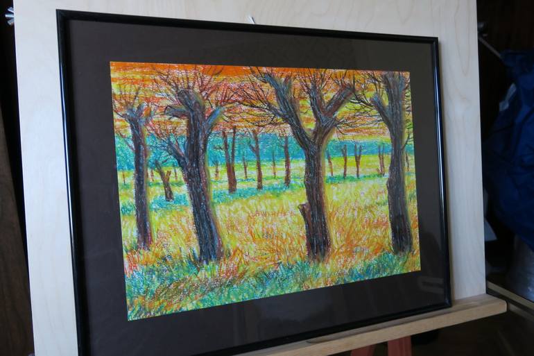 Original Landscape Drawing by Mikhail Yashin