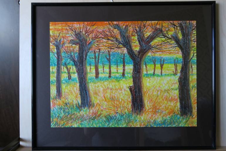 Original Landscape Drawing by Mikhail Yashin