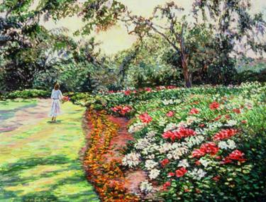 Original Impressionism Garden Painting by Arden Rose