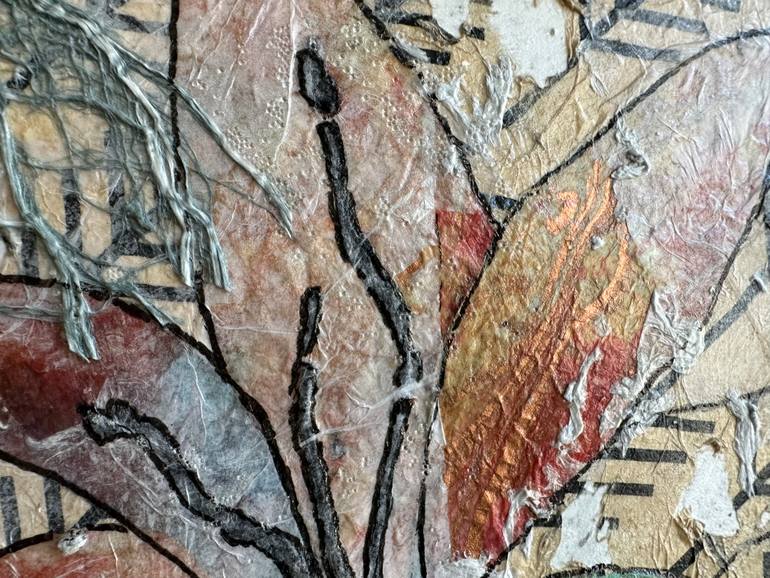 Original Abstract Expressionism Floral Mixed Media by Joyce Ann Burton-Sousa