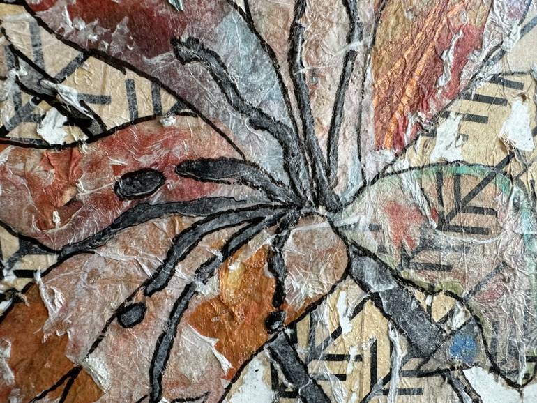 Original Abstract Expressionism Floral Mixed Media by Joyce Ann Burton-Sousa