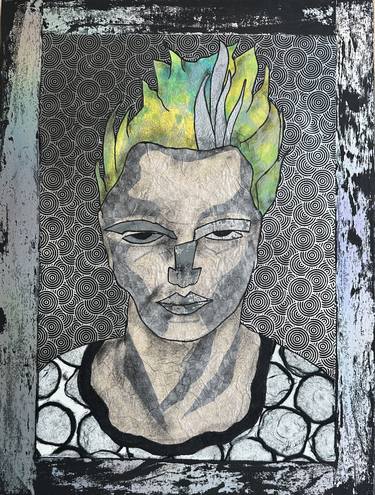 Original Conceptual Men Mixed Media by Joyce Ann Burton-Sousa