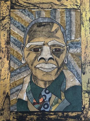 Original Abstract Expressionism Men Mixed Media by Joyce Ann Burton-Sousa
