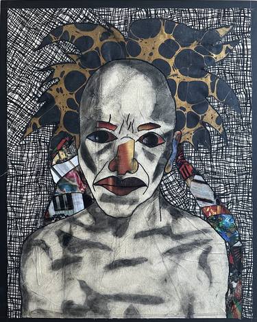 Original Conceptual Men Mixed Media by Joyce Ann Burton-Sousa