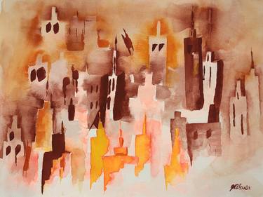 Print of Conceptual Cities Paintings by Joyce Ann Burton-Sousa